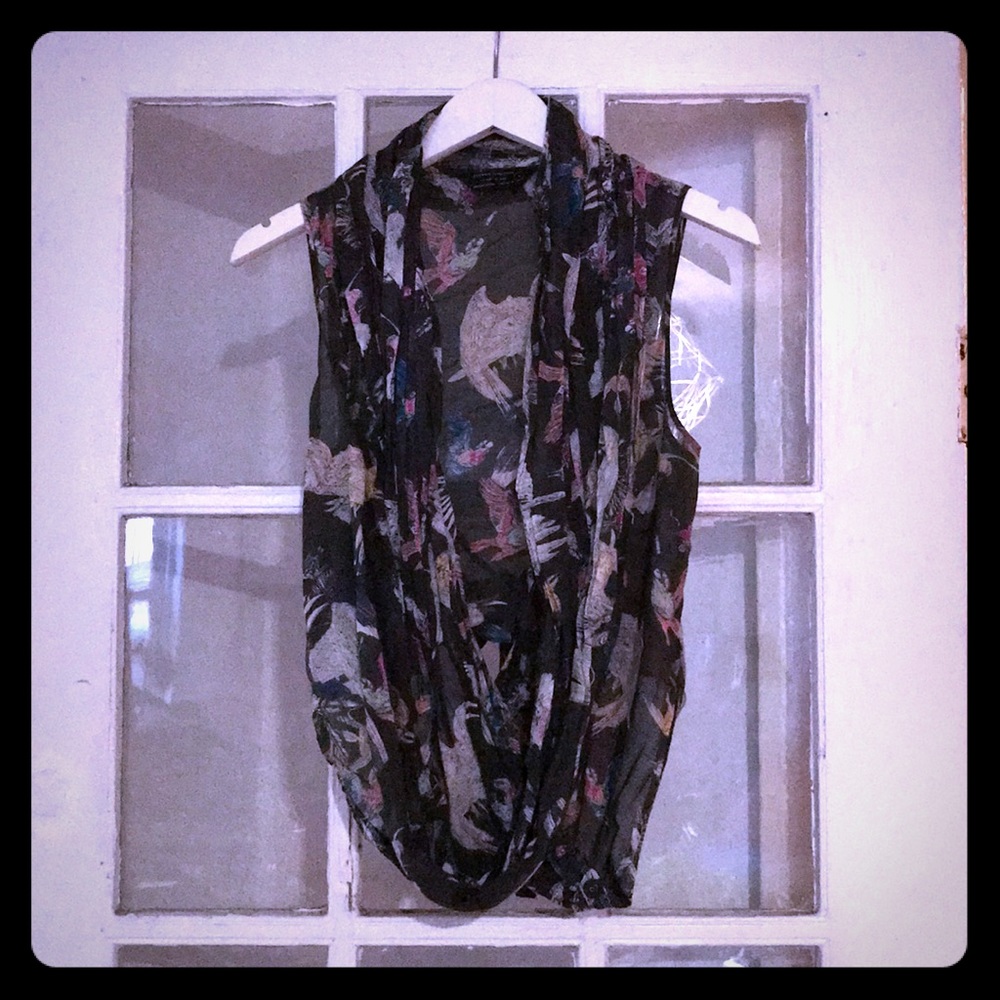 All Saints printed Cotton Voile Top